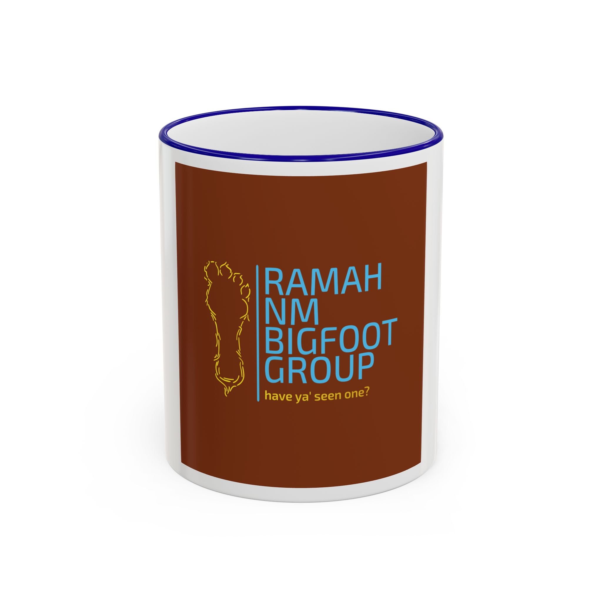 Bigfoot Group Accent Rim Mug — "Ramah NM Bigfoot Group" Coffee Cup (11oz & 15oz)