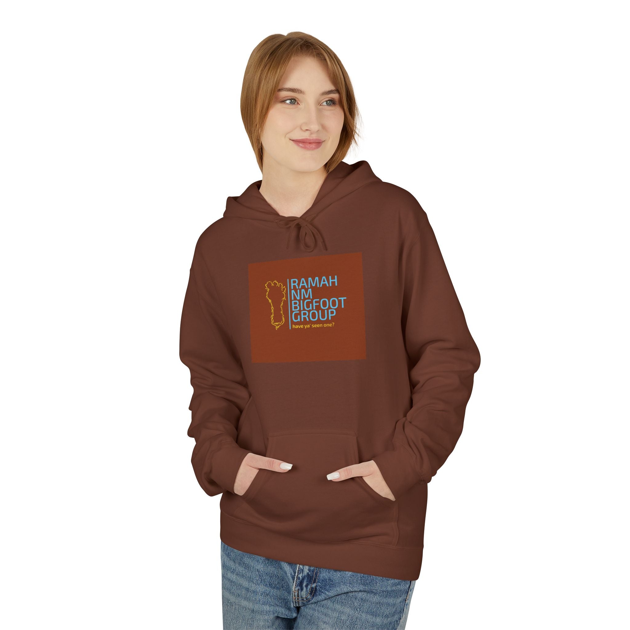 Husrah Report Hoodie — Earth-Tone Graphic Pullover