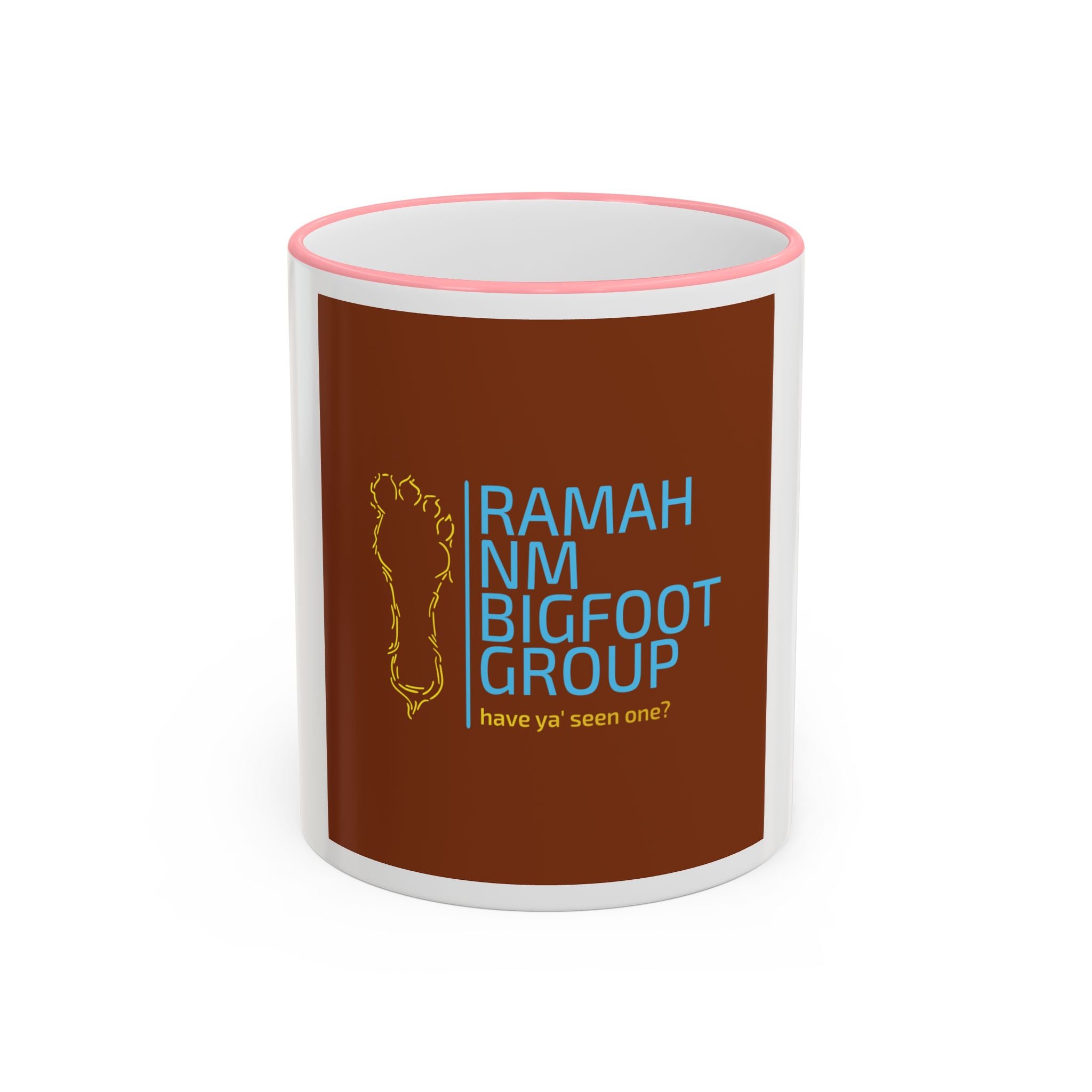 Bigfoot Group Accent Rim Mug — "Ramah NM Bigfoot Group" Coffee Cup (11oz & 15oz)