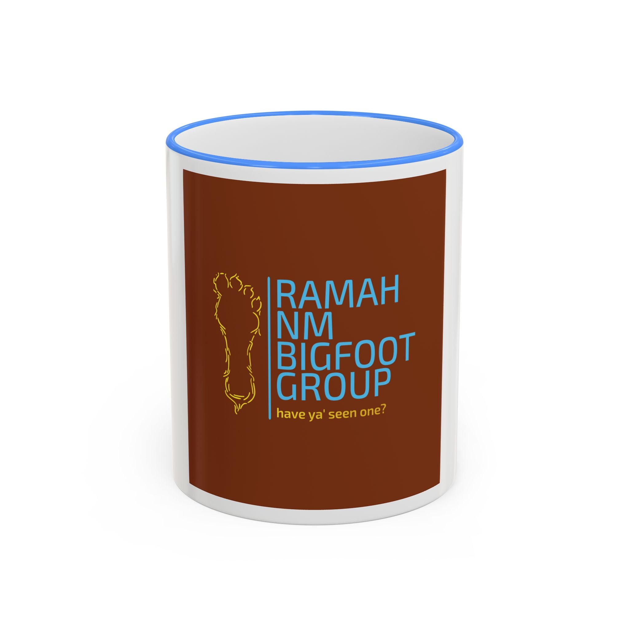 Bigfoot Group Accent Rim Mug — "Ramah NM Bigfoot Group" Coffee Cup (11oz & 15oz)